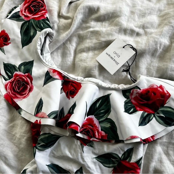 NWT Onia x We Wore What Floral One-Shoulder One Piece Swimsuit - Picture 4 of 4